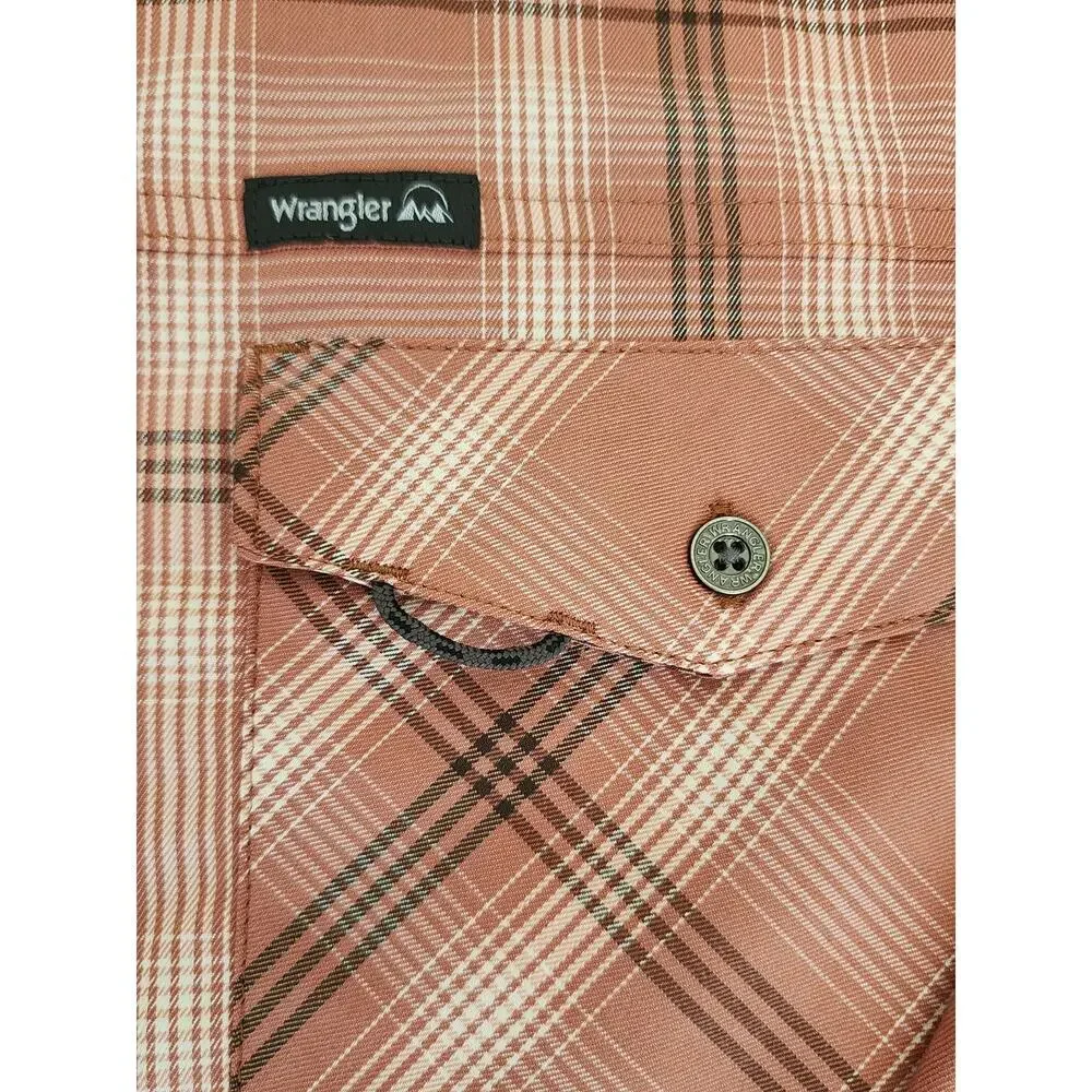 Wrangler Outdoor Utility Long Sleeve Men's 2Xl Plaid Shirt Cowboy Western Work - Picture 2 of 5